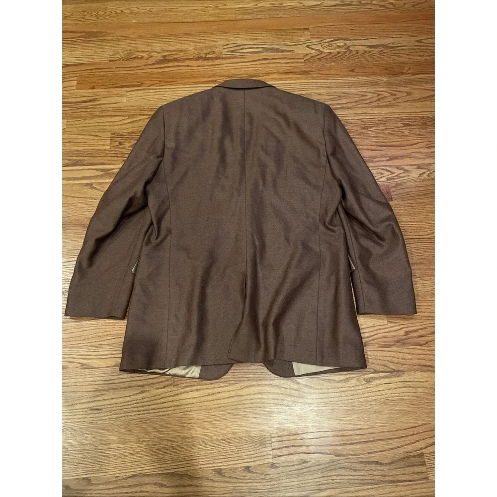 Jos A Bank Men's Blazer Wool Bamboo‎ Rayon Blend Brown Size 44L Summer Preppy